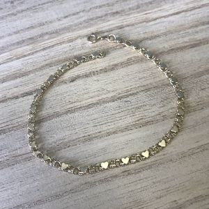 Dainty 14k Gold Heart Bracelet